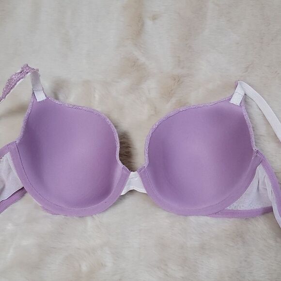 VICTORIA'S SECRET LINED DEMI LAVENDER LACE UNDERWIRE BRA, SIZE 34D - Picture 6 of 8